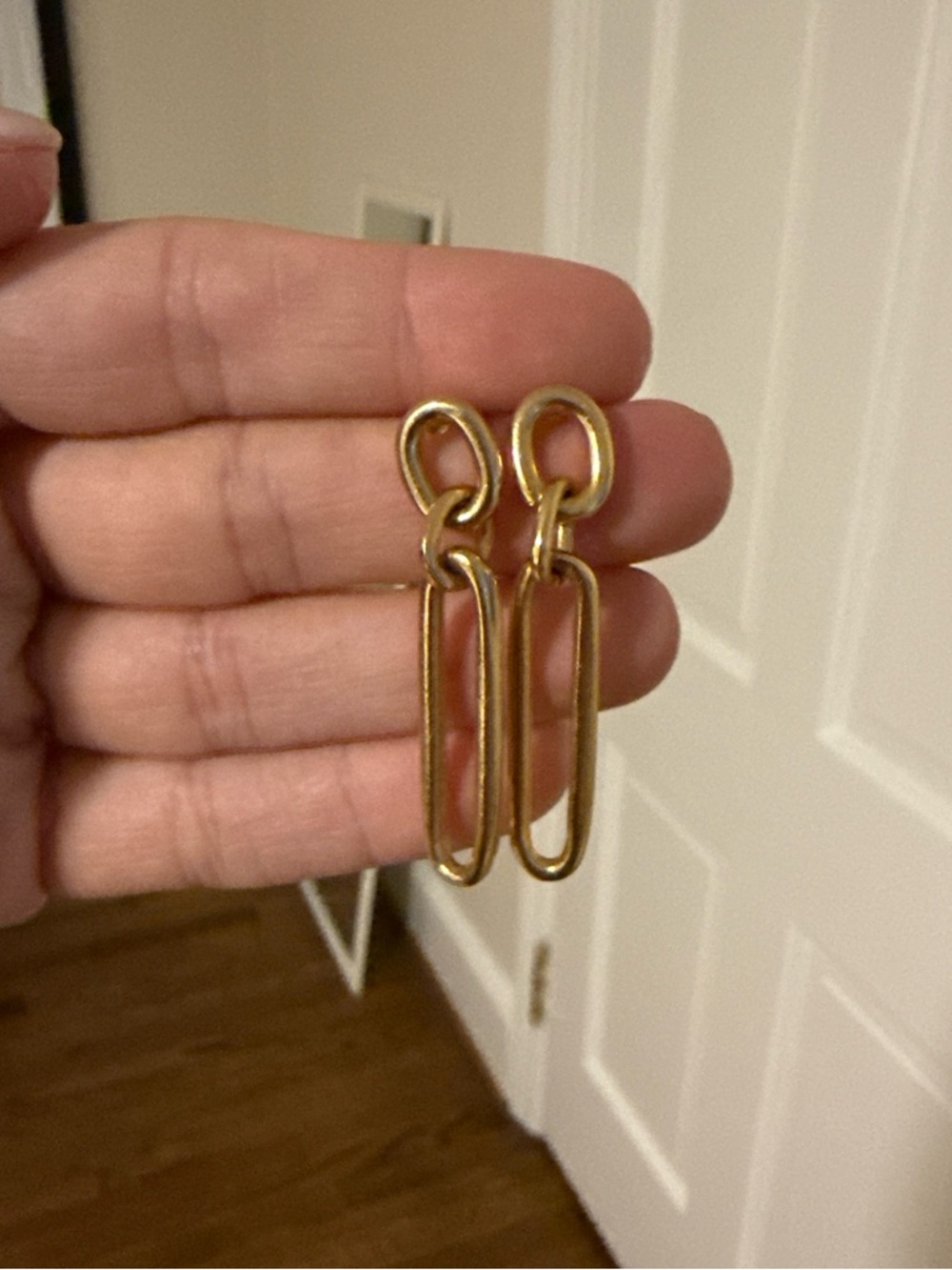 Gold Link Dangle Earrings - Women Jewelry